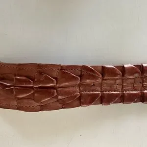 Authentic caramel brown color croc belt purchased in St Barth’s custom shop St Barth main image 3